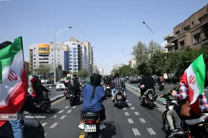 رژه بزرگ موتور سواران جان فدا در تهران