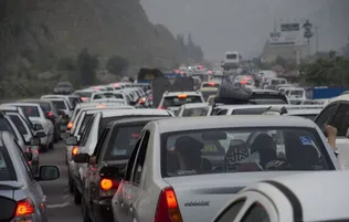 ترافیک سنگین در جاده چالوس