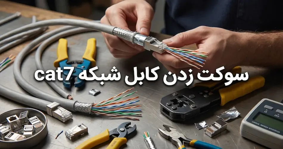 سوکت زدن کابل شبکه cat7
