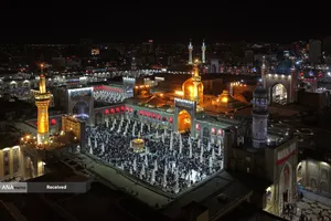 حرم مطهر رضوی در شب رحلت پیامبر اکرم و شهادت امام حسن مجتبی(ع)