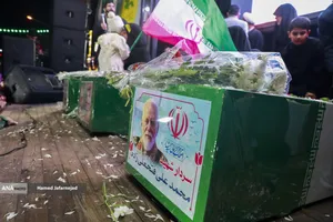 وداع و تشییع پیکر مطهر فرمانده یگان ویژه فاتحین سردار سرتیپ پاسدار شهید محمد علی فتحعلی زاده و&zwnj; همرزمانش