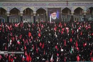 آیین بدرقه و تشییع رهبر شهید در مسجد مقدس جمکران