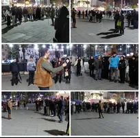 جنگ هم تئاتر را تعطیل نکرد ۲؛ اجرای نمایش «اسمال آفتابه» در پیاده راه فرهنگی رشت