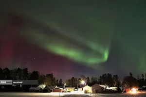 شفق شمالی در آسمان فنلاند.