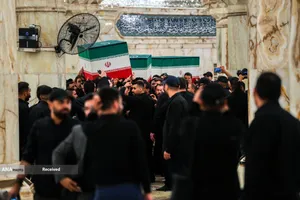 اقامه نماز بر پیکر مطهر رهبر شهید امّت در حرم مطهر حضرت امیرالمؤمنین(ع) 