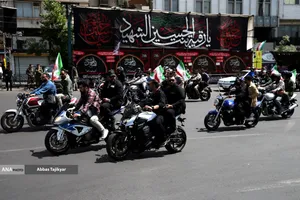رژه بزرگ موتور سواران جان فدا در تهران