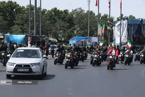 رژه بزرگ موتور سواران جان فدا در تهران