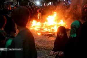 عزاداری و آیین خیمه&zwnj;سوزی عصر عاشورا در هیئت قمر بنی&zwnj;هاشم ساری