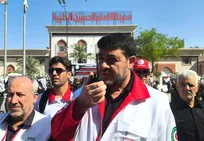 تداوم روند امدادرسانی هلال احمر در کربلا و نجف تا پایان کامل مراسم تشییع و بازگشت زائران