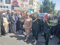 تشییع باشکوه پیکر شهید پاسدار حمید مهری در ابهر