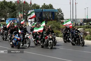 رژه بزرگ موتور سواران جان فدا در تهران