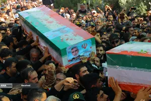 تشییع پیکر سردار شهید امیر علی حاجی زاده و و سردار محمود باقری فرمانده موشکی این نیرو