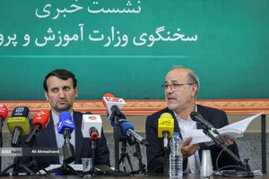 علی فرهادی سخنگوی وزارت آموزش و پرورش و حمایت میرزاده رئیس ستاد سی و نهمین اجلاس رؤسای آموزش و پرورش
