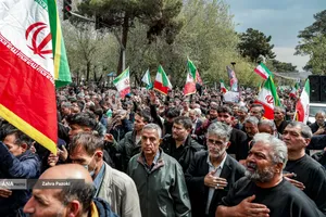 مراسم تشییع پیکر مطهر ۱۲ شهید جنگ رمضان
