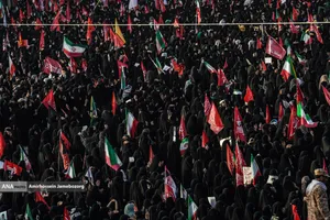آیین بدرقه و تشییع رهبر شهید در مسجد مقدس جمکران