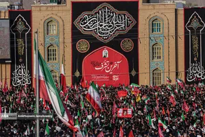 آیین بدرقه و تشییع رهبر شهید در مسجد مقدس جمکران