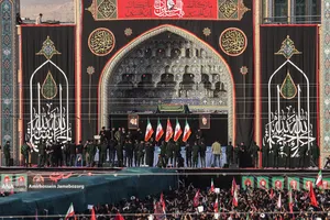 آیین بدرقه و تشییع رهبر شهید در مسجد مقدس جمکران