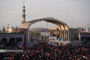 آیین بدرقه و تشییع رهبر شهید در مسجد مقدس جمکران