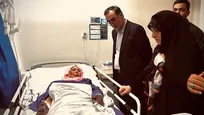 عیادت رئیس بنیاد شهید از مجروحان جنگ تحمیلی رمضان مرکز آموزشی درمانی شهید محمدی بندرعباس