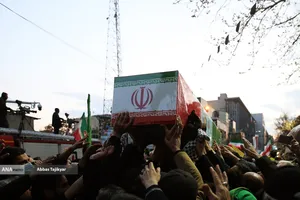 تشییع پیکر شهیدان لاریجانی، سلیمانی و شهدای ناو دنا