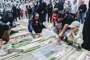 تشییع و خاکسپاری شهدای حملات رژیم صهیونیستی در قطعه42 بهشت زهرا(س)