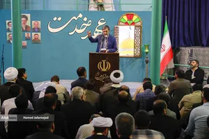 سخنرانی سید پرویز فتاح رییس ستاد فرمان اجرای امام(ره) در مراسم تجدید عهد با خادم حرم ایران "عهد خدمت" در حسینیه جماران