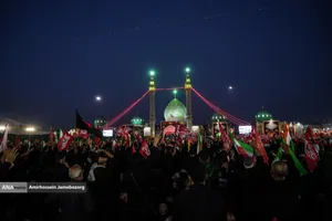 آیین بدرقه و تشییع رهبر شهید در مسجد مقدس جمکران