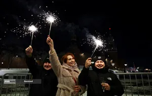 آغاز سال نو میلادی 2025 در مسکو، روسیه