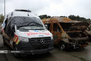 بازدید اصحاب رسانه از پایگاه مدیرت بحران نازی&zwnj;آباد و خودروهای آسیب دیده اورژانس در اثر تجاوز صهیونیستی آمریکایی