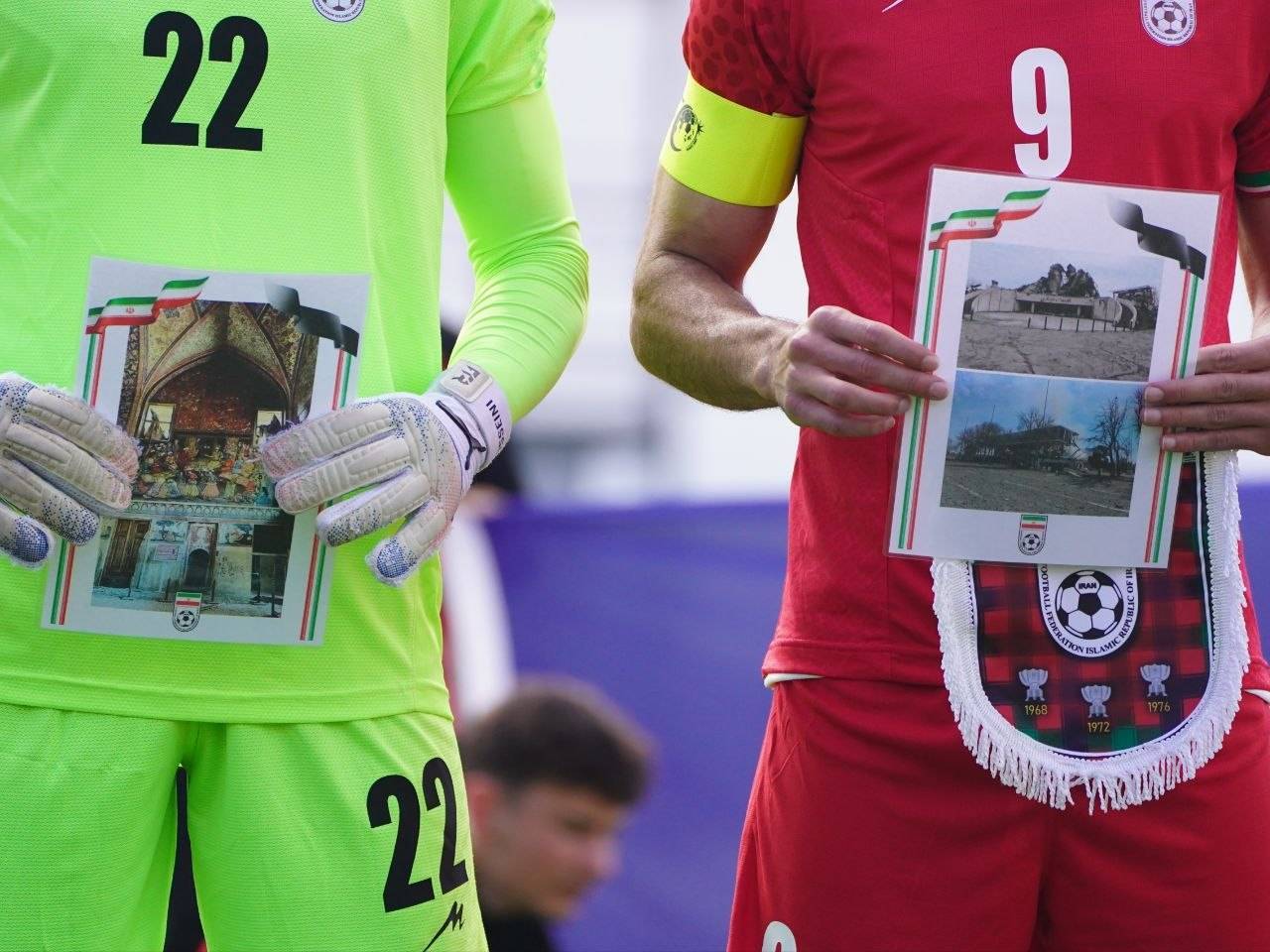 کنایه رسمی اعضای تیم ملی به رئیس فیفا با نشان دادن جنایات آمریکا و رژیم صهیونیستی+تصاویر