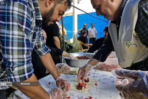 برپایی موکب خادمیاران و یاوران رضوی منطقه دارالمومنین در مسیر پیاده&zwnj;روی جاماندگان اربعین