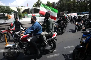 رژه بزرگ موتور سواران جان فدا در تهران