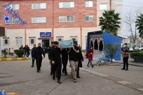 سنگ‌تمام دانشگاهیان در استقبال از شهید گمنام