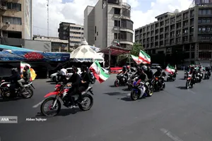 رژه بزرگ موتور سواران جان فدا در تهران