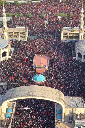 تشییع پیکر مطهر امام مجاهد شهید در شهر مقدس قم