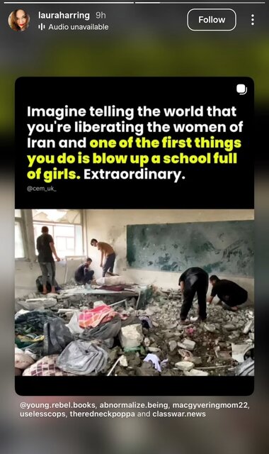 آماده انتشار/ واکنش بازیگر آمریکایی به جنایت آمریکایی صهیونیستی در میناب