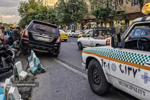 برخورد عجیب خودرو با جدول