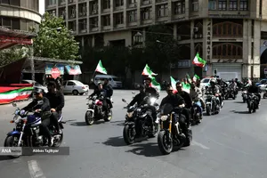 رژه بزرگ موتور سواران جان فدا در تهران