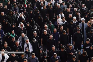 آیین بدرقه و تشییع رهبر شهید در مسجد مقدس جمکران