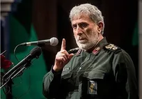 حضور سردار قاآنی در مراسم تشییع پیکر رهبری شهید
