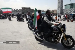رژه بزرگ موتور سواران جان فدا در تهران