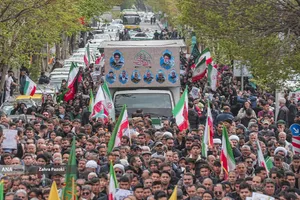 مراسم تشییع پیکر مطهر ۱۲ شهید جنگ رمضان
