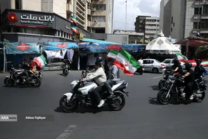 رژه بزرگ موتور سواران جان فدا در تهران