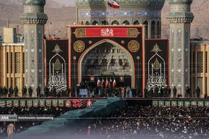 آیین بدرقه و تشییع رهبر شهید در مسجد مقدس جمکران