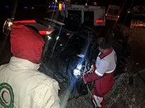 سه کشته در برخورد پراید با دو تریلی در اتوبان زرندیه ـ تهران