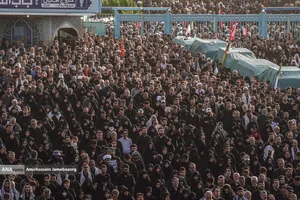 آیین بدرقه و تشییع رهبر شهید در مسجد مقدس جمکران