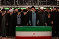 مراسم اقامه نماز بر پیکر مطهر رهبر شهید انقلاب در حرم رضوی