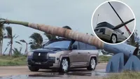 خودروی برقی و فناورانۀ چینی زیر فشار ضربۀ درخت ۲ تنی له نشد!
