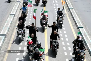 رژه بزرگ موتور سواران جان فدا در تهران