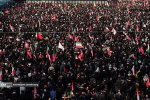 آیین بدرقه و تشییع رهبر شهید در مسجد مقدس جمکران